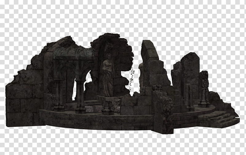 Building Temple Ruins , black rock formation transparent background PNG clipart