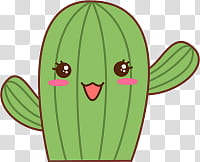 happy green cactus plant transparent background PNG clipart