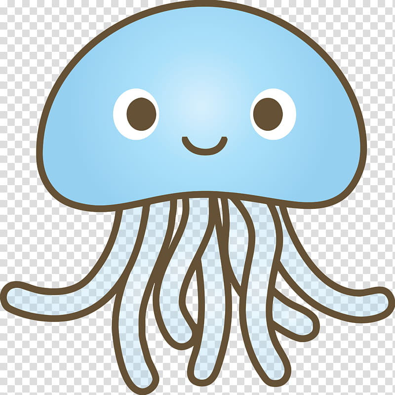 baby jellyfish jellyfish, Octopus, Head, Cartoon, Turquoise, Aqua, Nose, Smile transparent background PNG clipart