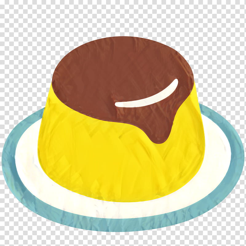 Emoji, Custard, Pudding, Dessert, Yellow, White , Hat, Costume Hat transparent background PNG clipart