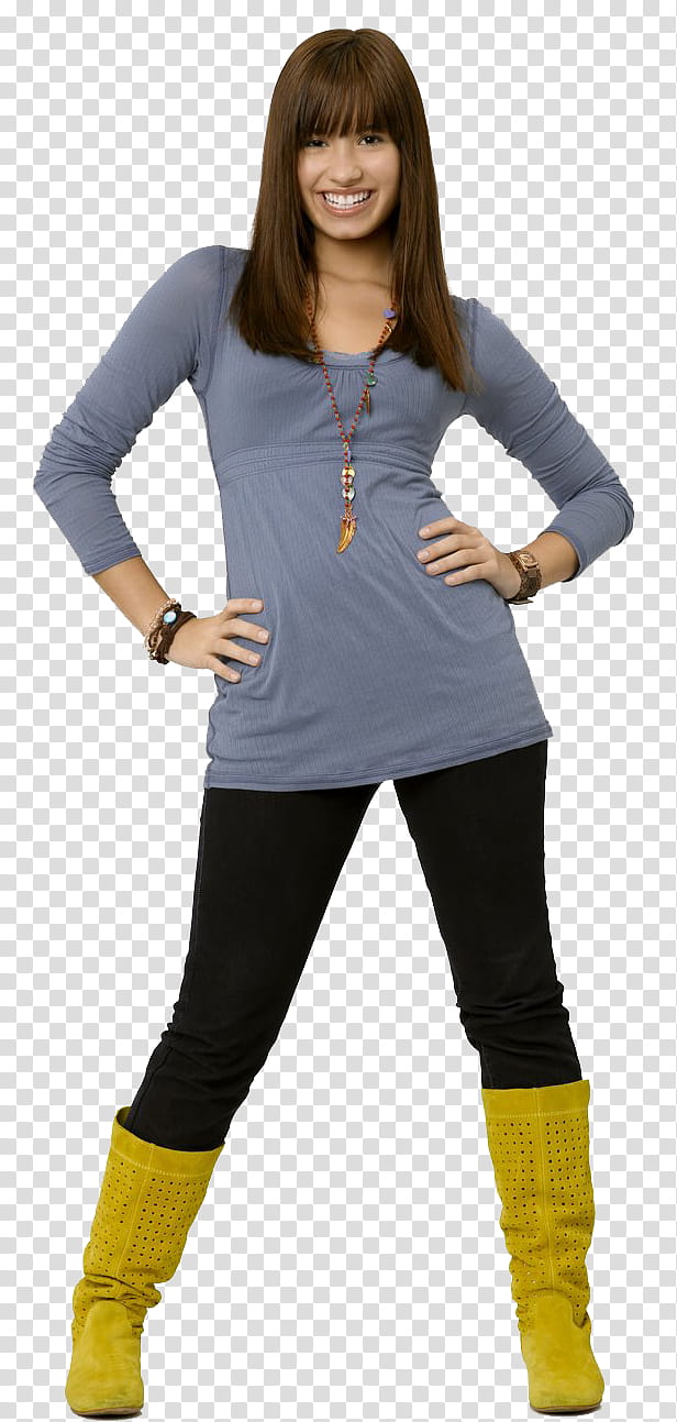 Demi Lovato, standing Demi Lovato wearing blue with arms akimbo transparent background PNG clipart