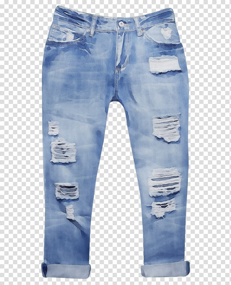 Jeans, Tshirt, Ripped Jeans, Denim, Pants, Clothing, Blue, Pocket transparent background PNG clipart