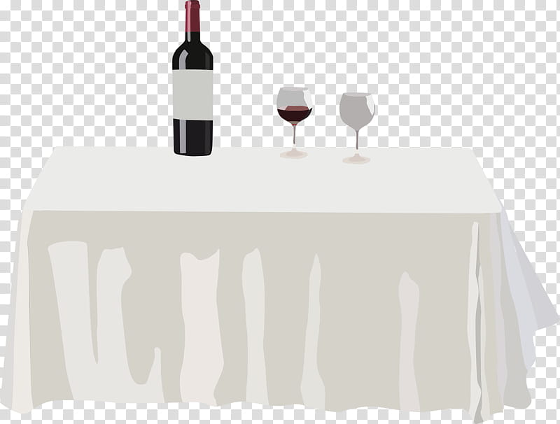 Wine Glass, Rectangle, Tablecloth, White, Wine Bottle, Linens, Home Accessories, Furniture transparent background PNG clipart