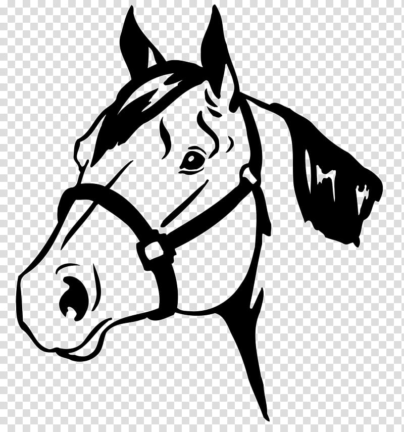 horse head clip art black and white