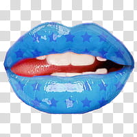 Labios y lentes, blue lips transparent background PNG clipart