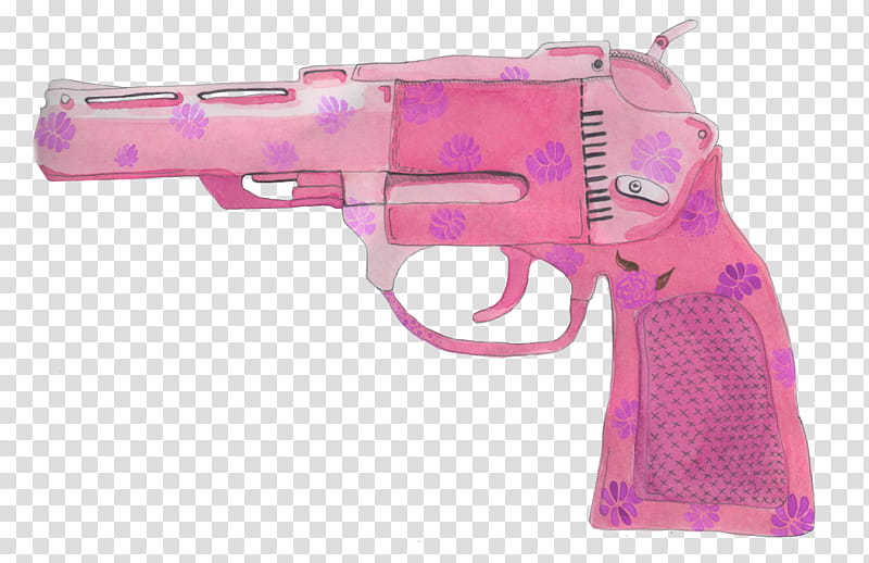 Aesthetic pink mega , pink revolver pistol transparent background PNG clipart