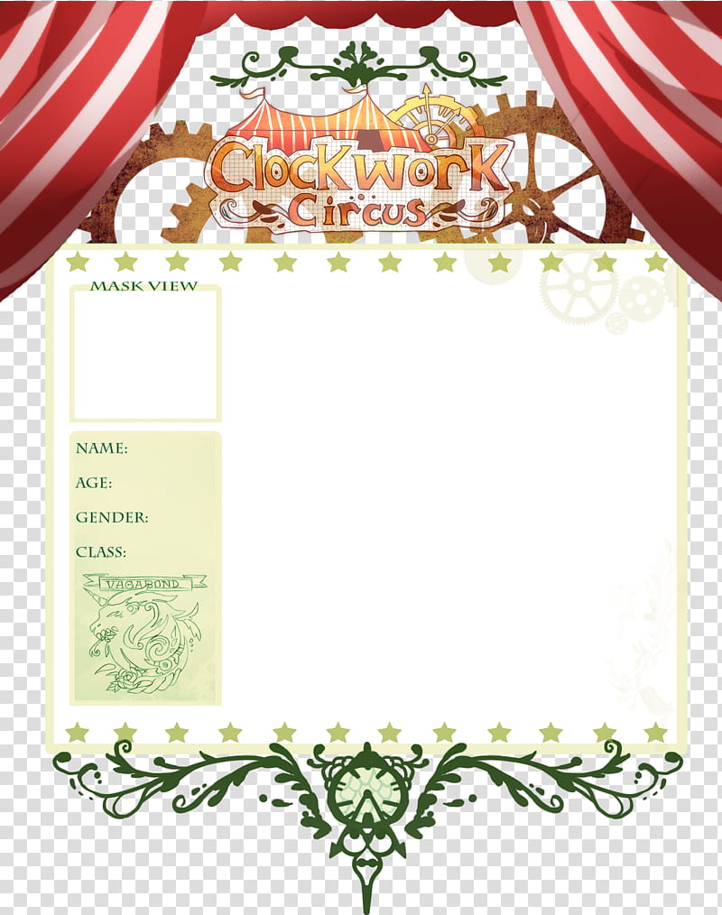 Vagabond App, Clockwork circus frame transparent background PNG clipart