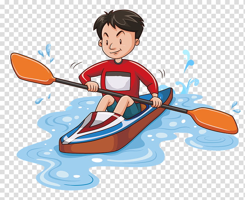 Rafting, Kayak, Kayaking, Cartoon, Canoe, Canoeing Kayaking, Boating, Paddle transparent background PNG clipart