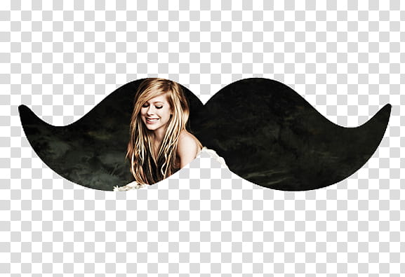 MOUSTACHES, smiling blonde woman in mustache shaped frame transparent background PNG clipart