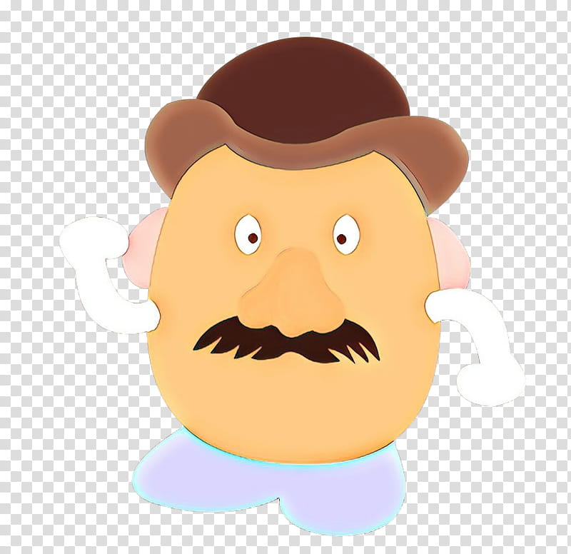 Moustache, Cartoon, Nose, Head, Smile, Facial Hair, Potato, Brown Hair transparent background PNG clipart