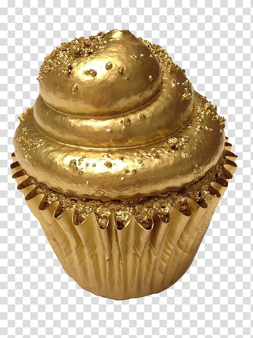 Golden Touch, gold cupcake figurine transparent background PNG clipart