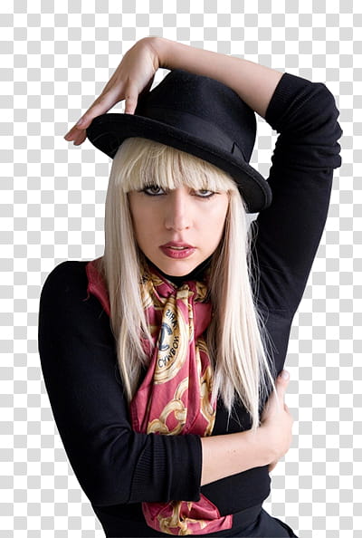 shoot of woman with blonde hair puts her left hand on her head and right hand on her left hip transparent background PNG clipart