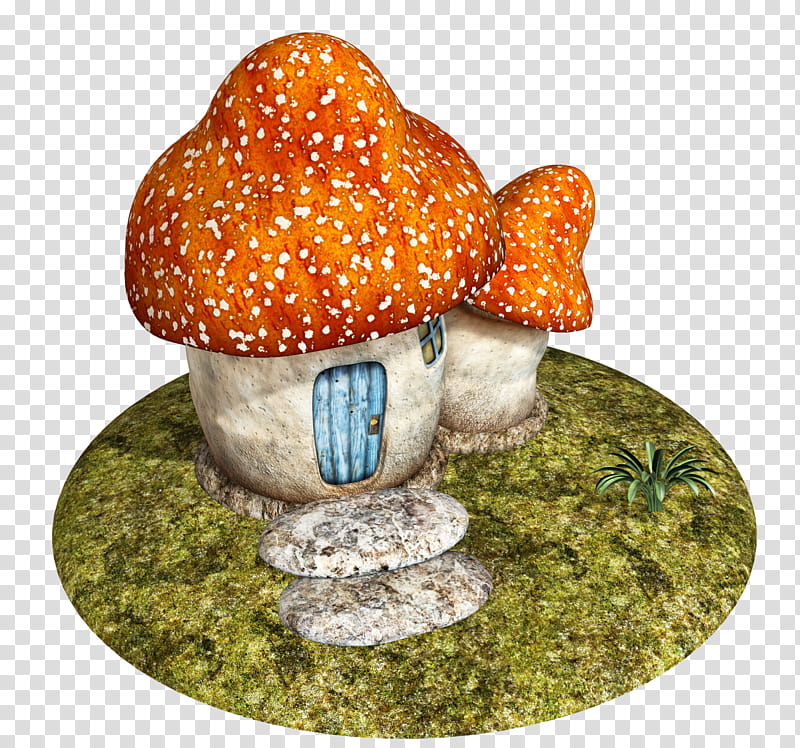 Fantasy Land , white and red mushroom house illustration transparent background PNG clipart