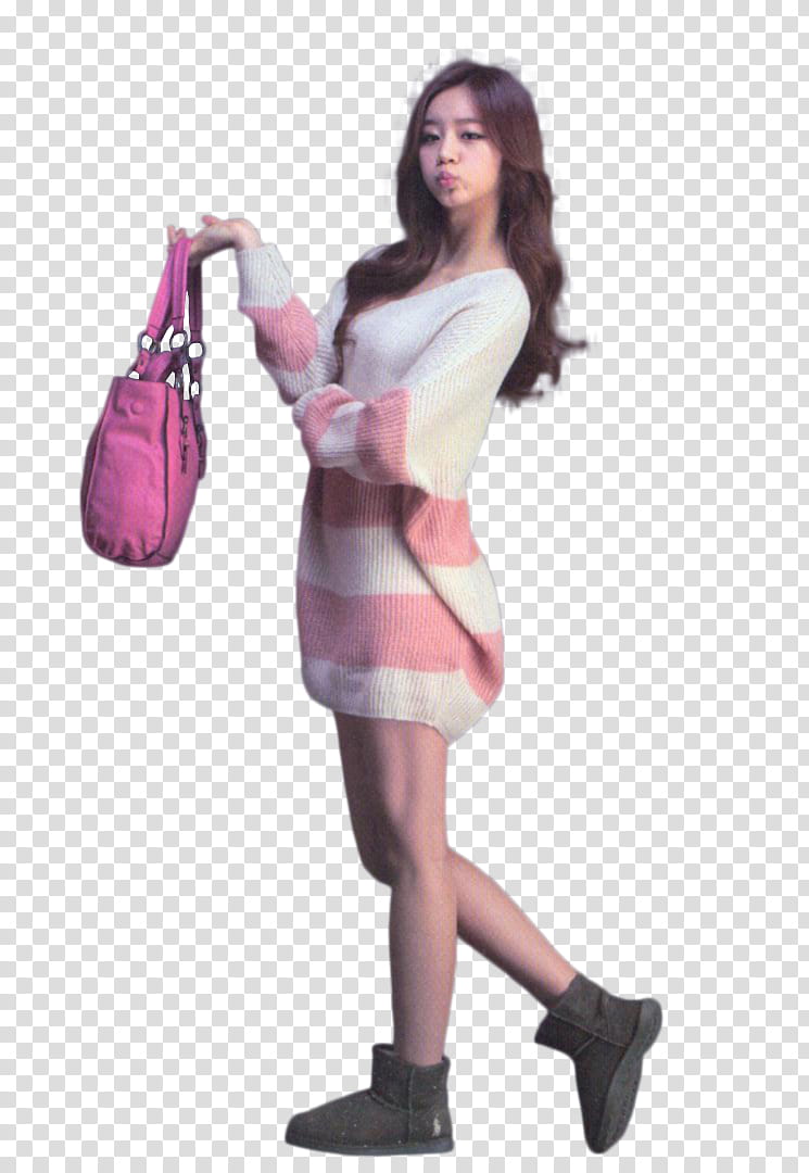 RENDER Hyeri Girl Day, girl's pink and white dress transparent background PNG clipart