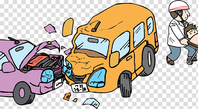 Cartoon School Bus, Traffic Collision, Accident, Crash Test Dummy, Vehicle, Transport, Cartoon, Compact Car transparent background PNG clipart