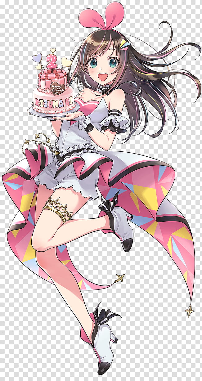 Kizuna Ai (Virtual Youtube) Render transparent background PNG clipart