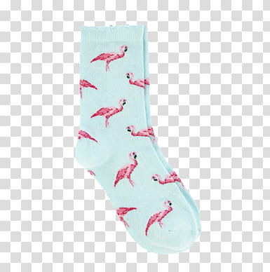 AESTHETIC GRUNGE, teal flamingo print socks transparent background PNG clipart