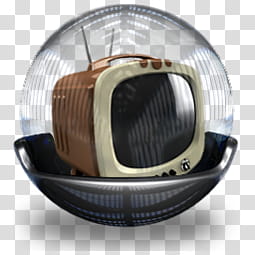 Sphere   , vintage white and brown CRT TV illustration transparent background PNG clipart