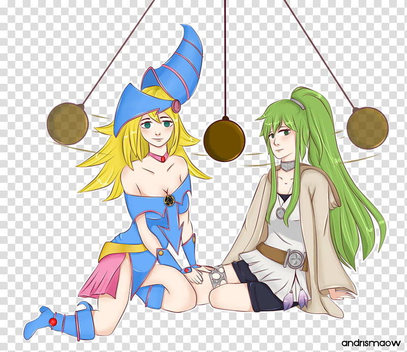 Hypnotized Dark Magician Girl and Winda transparent background PNG clipart