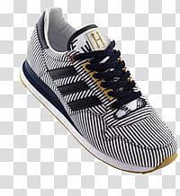 Adidas Shoes, unpaired black and white adidas sneaker transparent background PNG clipart