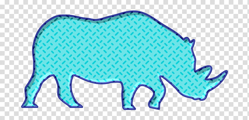 black rhino icon endangered icon rhino icon, Rhinoceros Icon, Blue, Green, Turquoise, Aqua, Azure, Animal Figure transparent background PNG clipart