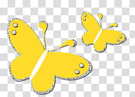 , two yellow buttterfly transparent background PNG clipart