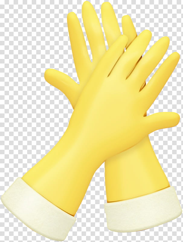 Hand Model Glove, Finger, Yellow, Safety, Personal Protective Equipment, Latex, Material Property, Safety Glove transparent background PNG clipart