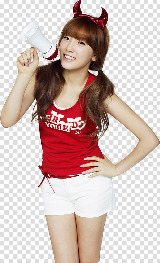 Taeyeon SNSD Render, woman holding megaphone transparent background PNG clipart
