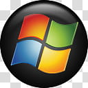 Black OS icon, Windows, round Microsoft Windows icon transparent background PNG clipart