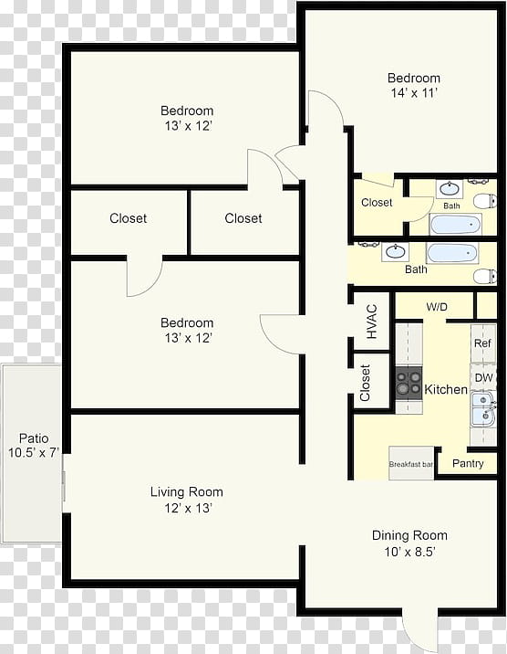 Real Estate, Floor Plan, Woodbrook Apartments, Bedroom, Closet, Door, Home, Gardendale transparent background PNG clipart