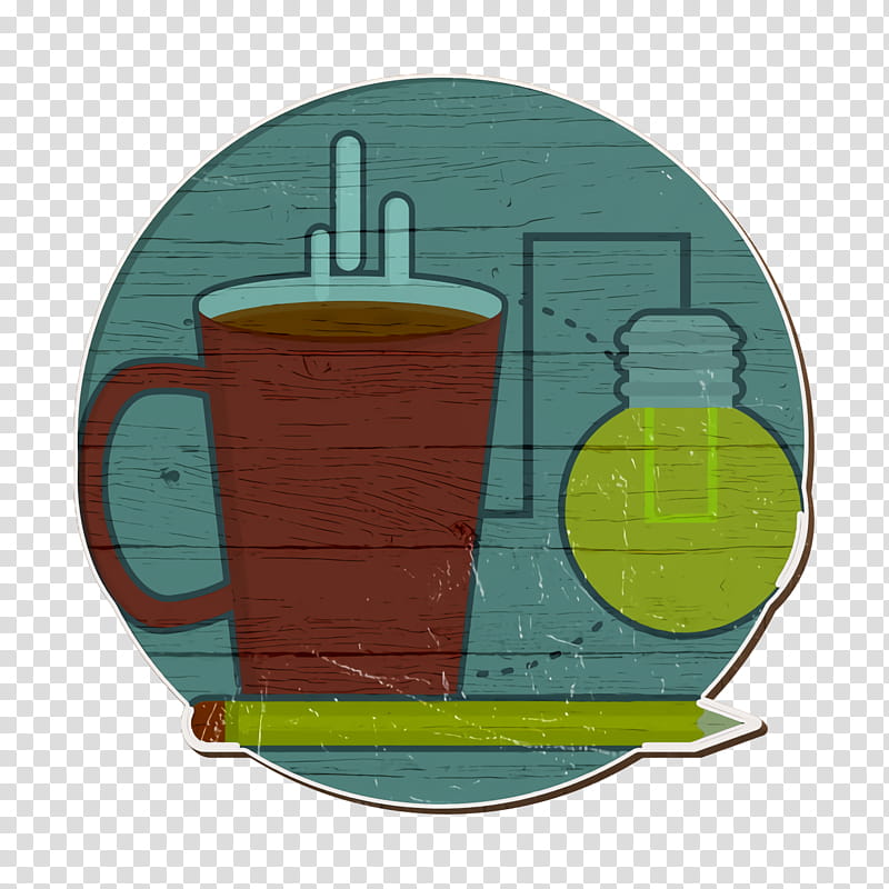 coffee icon creative icon good idea icon, Green, Cartoon, Tableware, Plate, Dishware, Drink, Drinkware transparent background PNG clipart