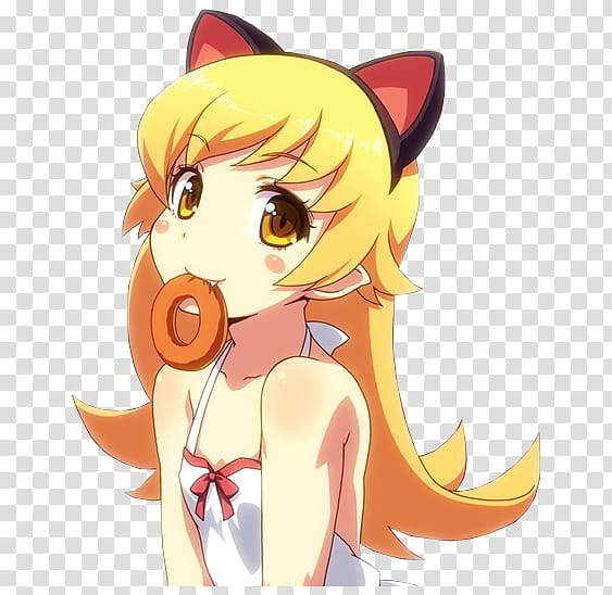 Shinobu Rendering, yellow-haired girl anime transparent background PNG clipart