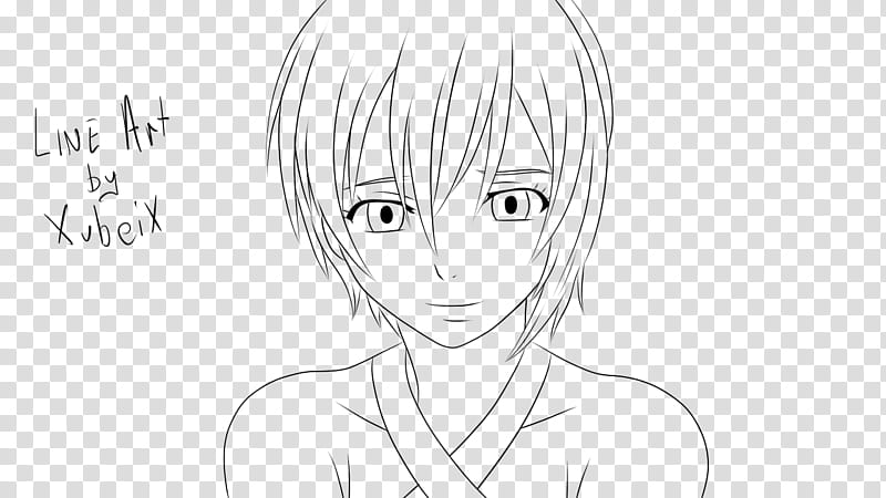 Lisanna line art, woman face anime sketch transparent background PNG clipart