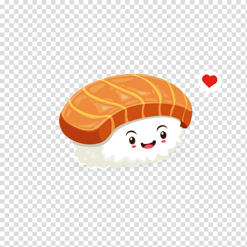 Sushi, Cartoon, Orange, Smile, Food, Logo, Japanese Cuisine transparent background PNG clipart