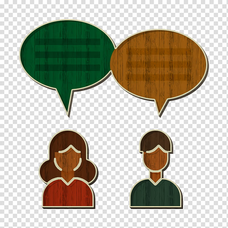 Teamwork icon Discuss icon Management icon, Green, Cartoon, Brown, Games transparent background PNG clipart