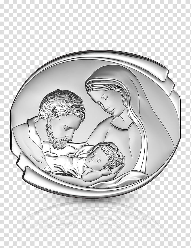 Drawing Of Family, Holy Family, Silver, Saint, Painting, Engraving, Catholic Devotions, First Communion transparent background PNG clipart