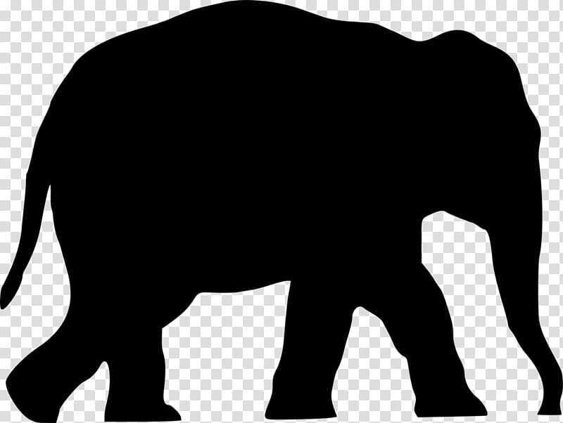 Elephant, Silhouette, Asian Elephant, Drawing, Indian Elephant, African Elephant, Black, Wildlife transparent background PNG clipart