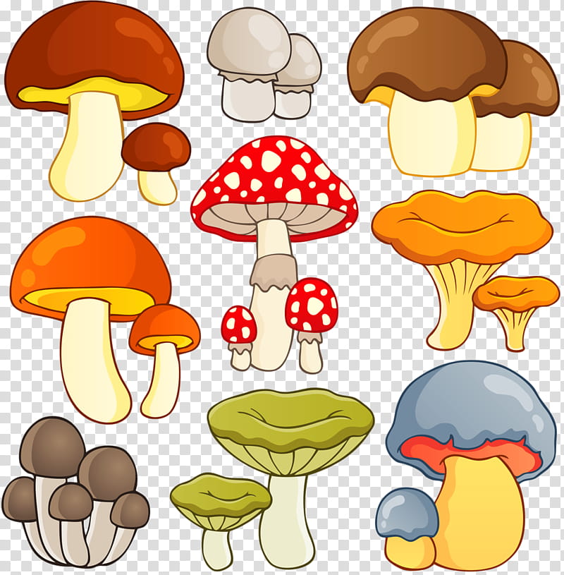 Mushroom, Drawing, Edible Mushroom, Fungus, Yellow, Cartoon, Agaricomycetes, Agaricus transparent background PNG clipart