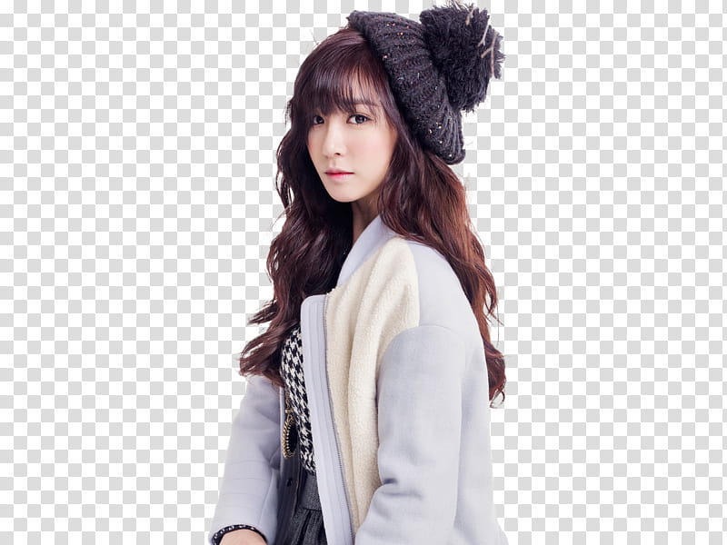 Tiffany SNSD Render, woman wearing hat and white coat transparent background PNG clipart