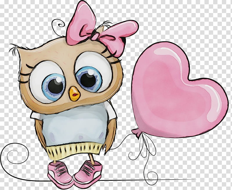 Love Background Heart, Watercolor, Paint, Wet Ink, Owl, Huawei, Huawei P20 Lite, Cartoon transparent background PNG clipart