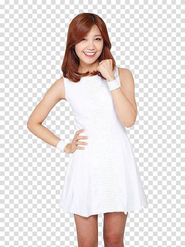 APINK FOR G CF, woman doing close fist pose transparent background PNG clipart