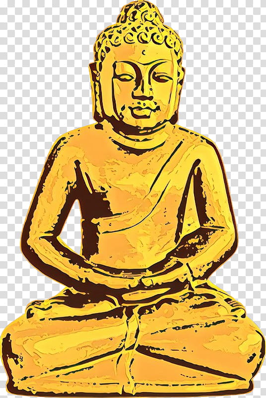yellow meditation head sitting monk, Zen Master, Guru transparent background PNG clipart