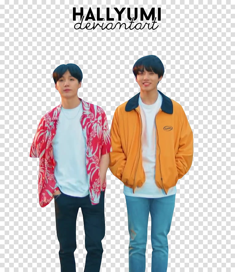 BTS Euphoria, two men standing with hands on pockets illustrations transparent background PNG clipart