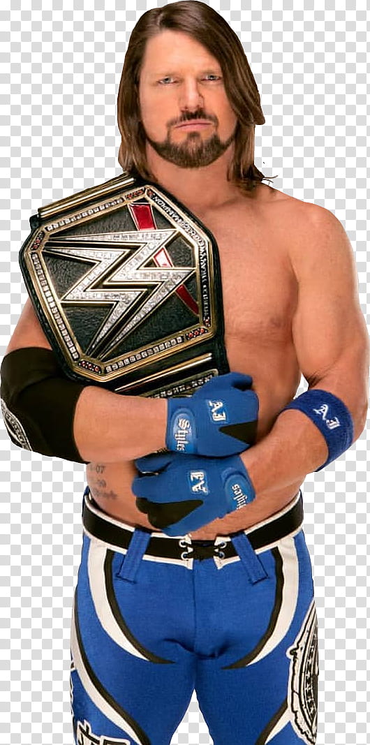 AJ STYLES WWE CHAMPION  transparent background PNG clipart