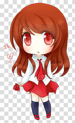 . + . Chibi Ib . + ., female anime character wearing red and white uniform transparent background PNG clipart