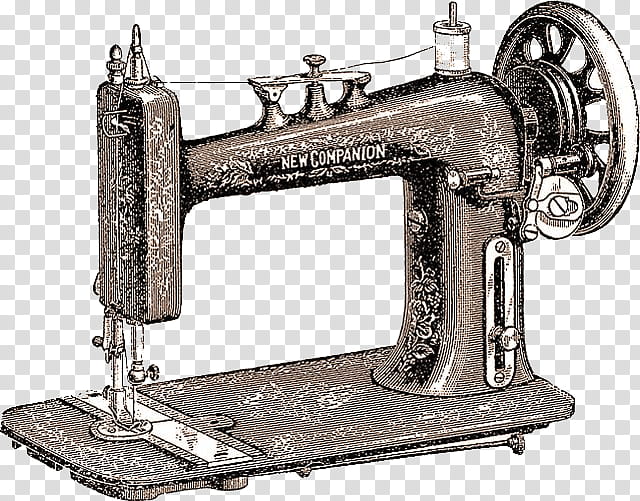 Vintage , grey and black New Companion sewing machine illustration transparent background PNG clipart