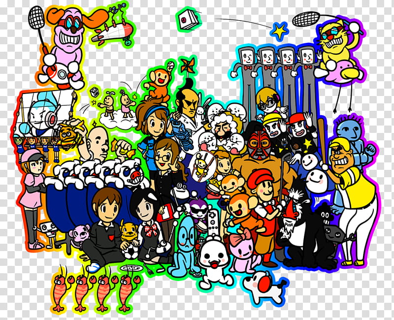 Rhythm Heaven Fever, assorted cartoon character illustration transparent background PNG clipart