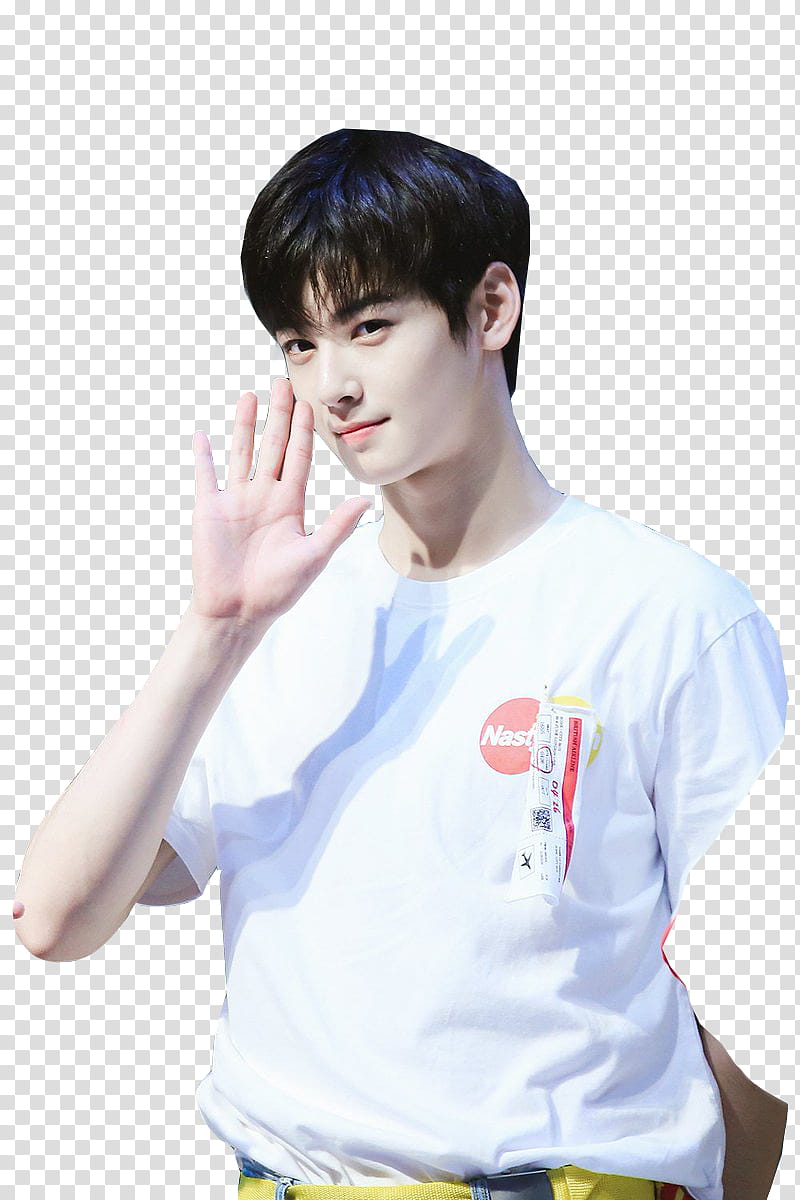 Cha Eunwoo waving transparent background PNG clipart