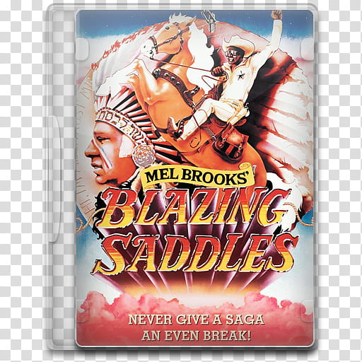 Movie Icon Mega , Blazing Saddles, closed Mel Brooks Blazing Saddles DVD case transparent background PNG clipart