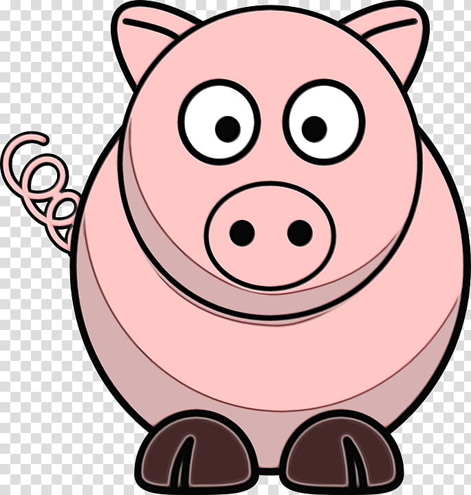 Pig, Cartoon, Animation, Pink, Snout, Nose, Cheek, Suidae transparent background PNG clipart